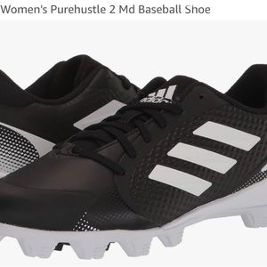 Women’s Adidas Pure Hustle Black and White Cleats